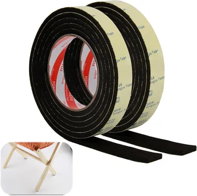 Imagen del producto de Rodillos autoadhesivos de fieltro, 2 unidades, cada uno de 2 metros de largo, 2 cm de ancho y 0,5 cm de grosor, para proteger muebles y suelos