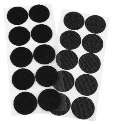 Klett-Punkte 35 mm, 10 Paar, schwarz, selbstklebend
