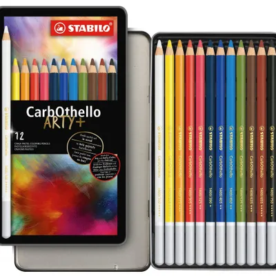 Produktbild von STABILO Pastellkreidestift -  CarbOthello - ARTY+ - 12er Metalletui - 12 verschiedene F…