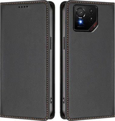 Obrázek produktu pro Kožené pouzdro pro Asus ROG Phone 9 / 9 Pro, magnetické flipové pouzdro zPolyuretankůže se stojánkem Černá