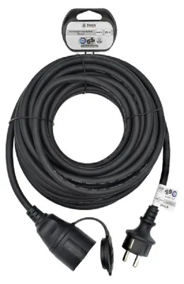 Image de Rallonge électrique d'extérieur 10 m, e GS, prise Schuko, câble noir