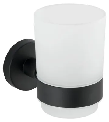Produktbild von WENKO Zahnputz Becher Bürsten Halter Bad Accessoires Uno BOSIO Black