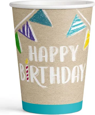 Produktbild von 8 Birthday Wishes Pappbecher 250ml