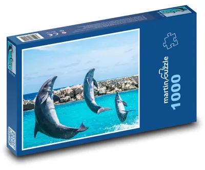 Obrázek produktu pro Puzzle 1000 Delfíni v akváriu skákající - martinpuzzle