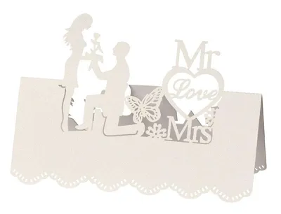 Produktbild von Hochzeit's Tischkarte Mr. & Mrs. I weiss