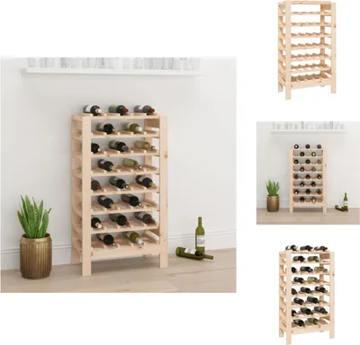 Produktbild von vidaXL Weinregal 61,5x30x107,5 cm Massivholz Kiefer - Weinregale