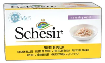 Zdjęcie produktu dla SCHESIR Filety z kurczaka w bulionie - mokra karma dla kotów - 6x50g