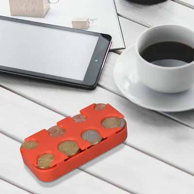 Produktbild von kwmobile Münzbox für Euro Münzen - 8 Fächer von 1 Cent bis 2 Euro - Münzhalter Münzsammler - Münzspender Sortierer in Orange