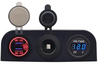 Produktbild von ProRide 12V USB 2-Port QC3.0 mit Voltmeter & 12/24V Steckdose