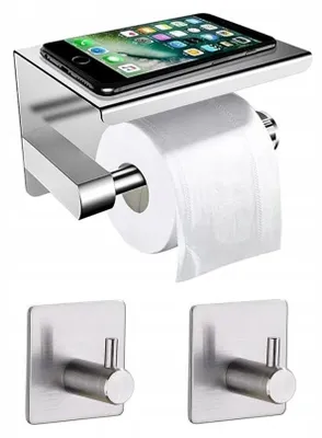 Produktbild von Ibergrif Toilettenpapierhalter Edelstahl Chrom mit Ablage