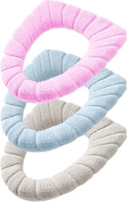 Produktbild von Weiche, dickere, wärmere, dehnbare, waschbare Toilettensitzbezüge aus Stoff für das Badezimmer, 3 Stück