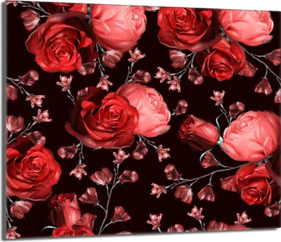Immagine prodotto di Piastra copripiano cottura 60x52 Piastra copripiano cottura in Vetroceramica alzatina in vetro tagliere decorativo, rose rosse
