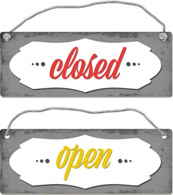 Produktbild von open oder closed Wendeschild mit Kordel Schild Türschild Türhänger Wendeschild