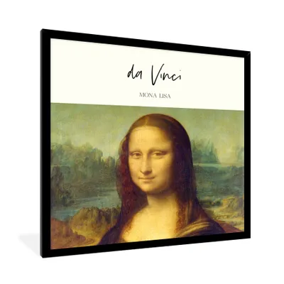 Produktbild von MuchoWow® Gerahmtes Poster Mona Lisa - Leonardo da Vinci - Alte Meister 40x40 cm - Poster mit Schwarzem Bilderrahmen Wandposter Rahmen Foto Bilder - Mit Rahmen - Wanddekoration Schlafzimmer