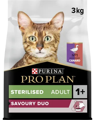 Imagen del producto de Purina Sterilized Adult 1+, Alimento para gatos adultos esterilizados, sabor a pato y hígado, 3 kg