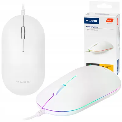 Produktbild von Optische Maus Blow MP-60 1000 DPI USB kabelgebunden RGB-Beleuchtung weiß