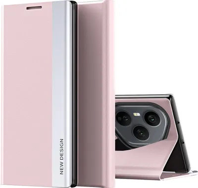 Produktbild von Hülle für Honor 400 Pro, Kunstleder Magnetisch Klapp Stand Schutzhülle Rosa