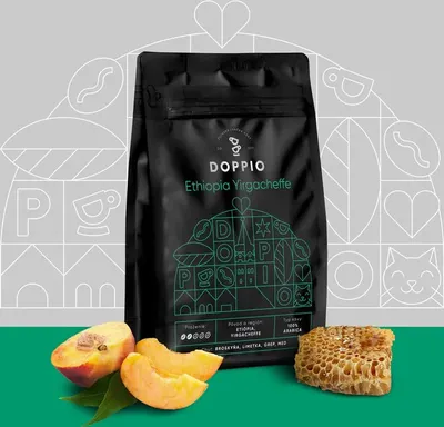 Produktbild von Kaffeebohnen DOPPIO Äthiopien Yirgacheffe 500g