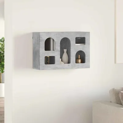 Produktbild von Design New Hängeschrank mit Regal Beton Grau 60 x 20 x 40 cm Holzwerkstoff - Schränke & Zubehör CC8007089