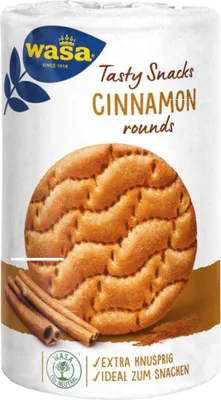 Produktbild von Wasa Tasty Snacks Cinnamon Rounds 3er Pack (3x267g Packung) + usy Block
