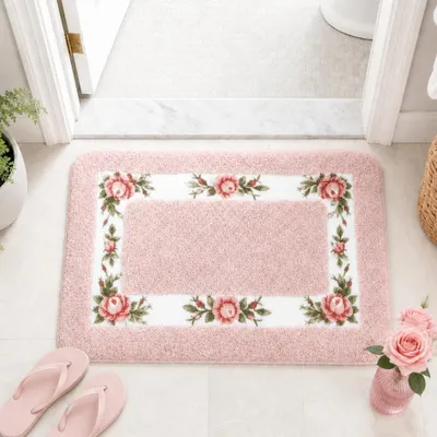 Produktbild von Badematte 40x60 cm, rosa, rutschfest, waschbar, für Badezimmer