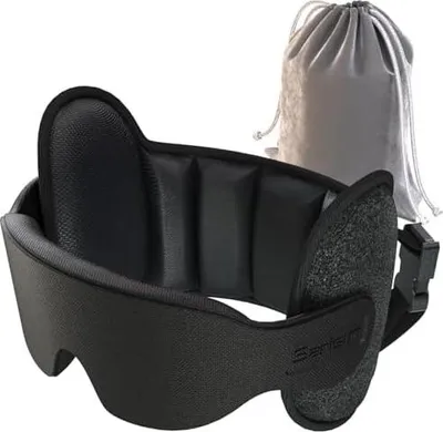 Produktbild von Upgraded Reisekissen Flugzeug, U-förmiges Flugzeugkissen für alle Größen, 360? Kopfstütze, 100% Lichtblockierung 3D-Schlafmaske, ideal für Langstreckenflüge, verhindert Nickbewegungen, Schwarz