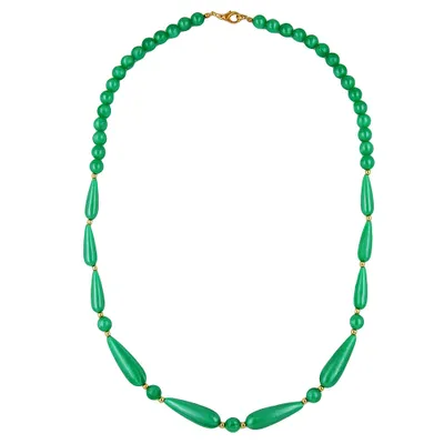 Produktbild von Kette 8mm Kunststoffperlen seidig-grün 60cm grün 8mm