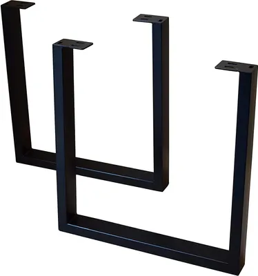 Produktbild von Tischgestell, 2er Set, Roheisen lackiert, schwarz, Kufengestell für Holztische, 70 x 74 cm