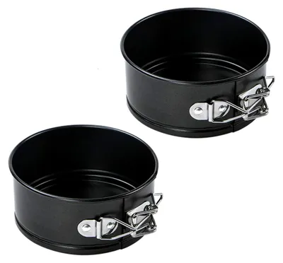Produktbild von Mini Springform Kleine Kuchenform Rund 11 cm Tortenform Antihaftbeschichteter Kohlenstoffstahl, 2 Stück