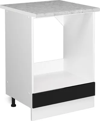 Produktbild von Herdumbauschrank Vicco R-Line Schwarz Hochglanz 60 cm , AP Marmor, Model 41216