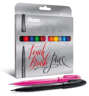 Obrázek produktu pro Pisak pędzelek do kaligrafii Pentel SES15 12 kolorów