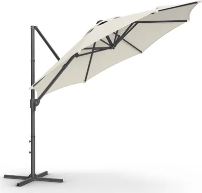 Obrázek produktu pro Slunečník SONGMICS, ∅300 cm, UPF 50+, otočný o 360°, s kličkou, křížový podstavec