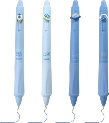 Imagen del producto de Juego de 4 bolígrafos, punta de 0,5 mm, borrables, diseño ergonómico, ideales para la escuela y la oficina