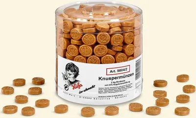 Produktbild von Küfa Knuspermünzen mit Nougatcreme-Füllung 2 kg / Bonbons