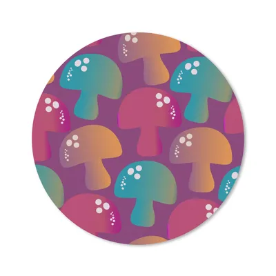 Produktbild von MuchoWow® Mauspad Mousepad Pilz - Muster - Regenbogen 40x40 cm - Mousepads - Maus Mat - Pad - Mausunterlage - Schreibtisch Accessoires