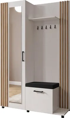 Produktbild von Masseno Garderobe-Set ARMADIO 137/207/42 cm Modern Garderobenschrank Weiß