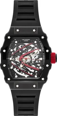 Produktbild von Herrenuhr LEE COOPER LC07980.651 in Schwarz im fashion Skeleton-Design