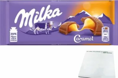 Produktbild von Milka Schokolade Caramel (100g Tafel) + usy Block