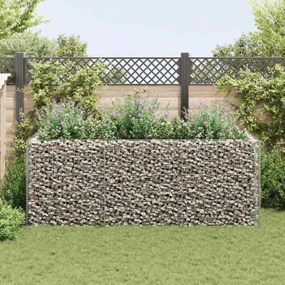 Image de Lit surélevé en gabion acier 270×90×100 cm