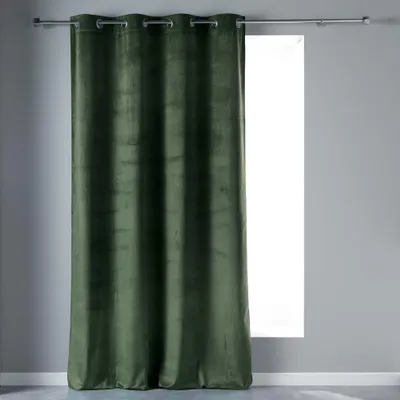 Vorhang mit Ösen 140x280 cm Samt Kaki