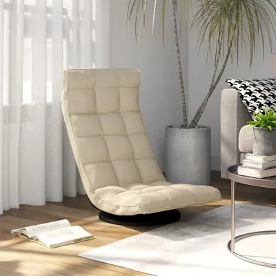 Zdjęcie produktu dla Obrotowe krzesło podłogowe Living Store z kremową tkaniną