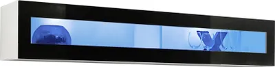 Produktbild von Breite Vitrine FREYA – weiß / schwarz