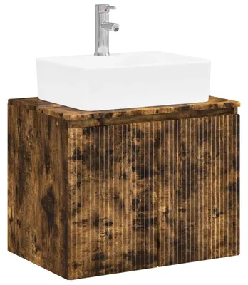 Immagine prodotto di Set di mobili da bagno vidaXL, legno impiallacciato in rovere affumicato