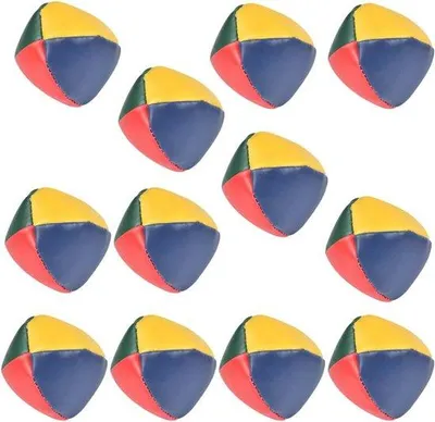 Productafbeelding van 12 Stuks Jongleerballen voor Beginners - Veelkleurige Mini Jongleerballen van Polyurethanleer