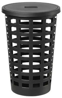 Produktbild von plast team Wäschesammler BOSTON 54 Liter rund schwarz