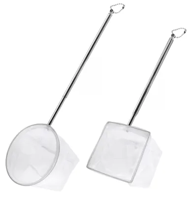 2er-Set Mini-Aquariennetz, feinmaschig, Ø10 cm, Teleskopstiel 48 cm