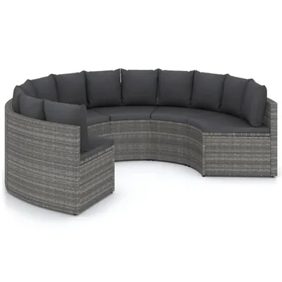 Zdjęcie produktu dla vidaXL 6-częściowa sofa ogrodowa z poduszkami z szarego polirattanu