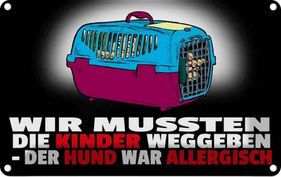 Produktbild von vianmo Blechschild 20x30 cm Kinder weggeben Hund allergisch Tier Haustier