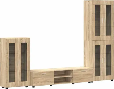 Produktbild von TV-Schrankset mit Regal FLORIN 3 pcs Sonoma-Eiche Holzwerkstoff