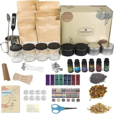 Produktbild von Famanu DIY Kerzenmacher-Set für Erwachsene - Komplettset für Duftkerzen mit Sojawachs